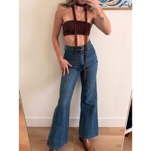 DOEN Melody High Rise Wide Leg Flare Jeans 70s Vintage Style Denim
